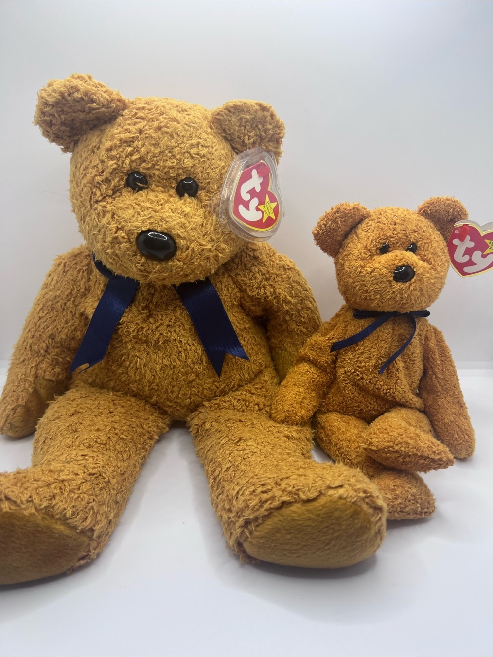 Ty Beanie Baby + Buddy Set of 2 * Fuzz the Bear* Vintage Retired With Tags